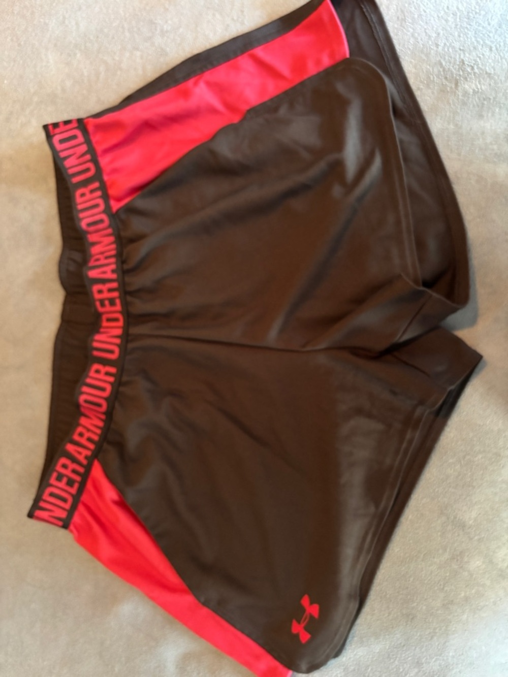 Under Armour Black & Red Women's Athletic Shorts